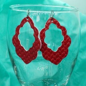 Red Scalloped earrings